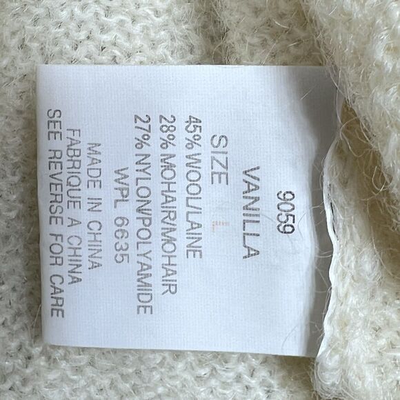 Vintage Woolrich Christmas Sweater Size Large Ivory Holiday Cardigan Wool Mohair - Picture 10 of 11